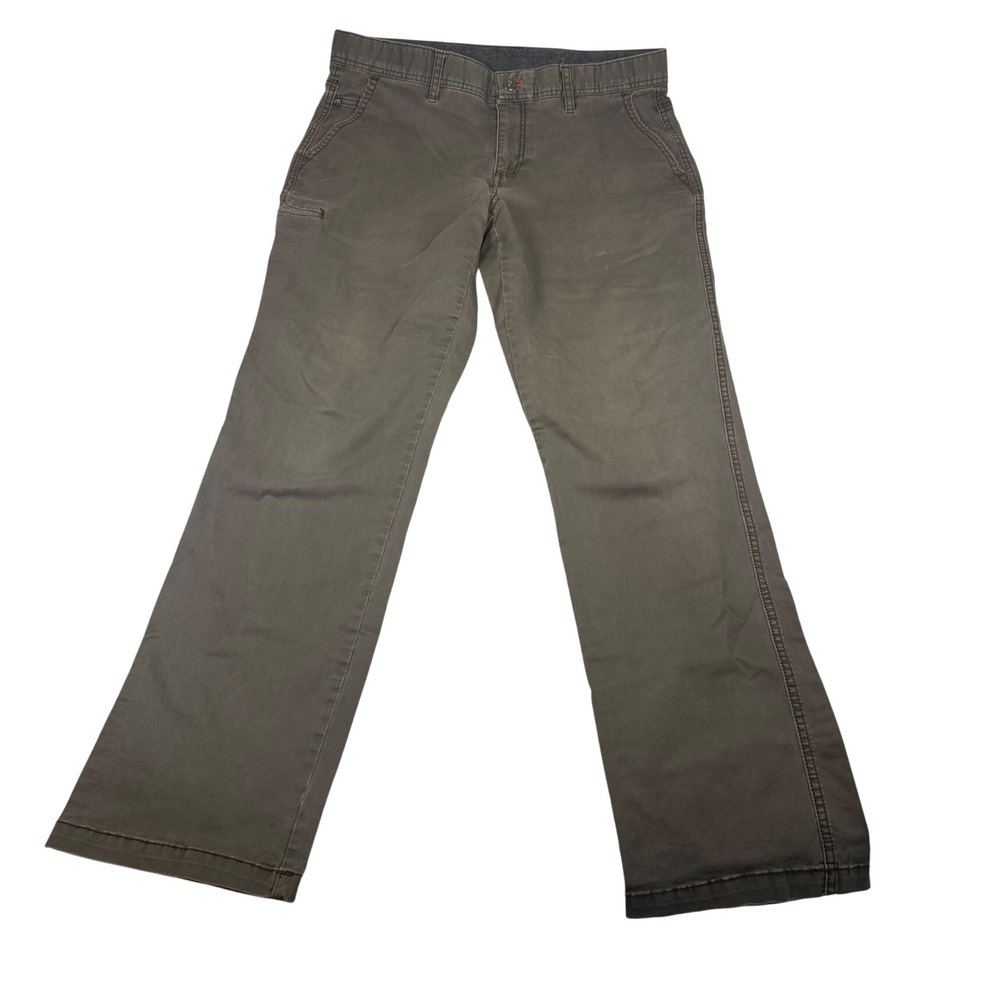 Weatherproof Mens Dark Olive Canvas Utility Work Pants 34x32 W7F533SC